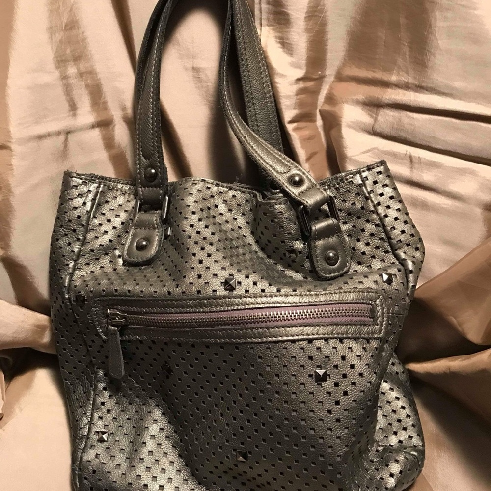 Perforated Gray Tote Bag